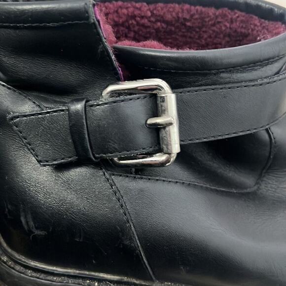 FENDI LEATHER FUR LINED ANKLE BLACK BOOTS SIZE 39 - Picture 7 of 8